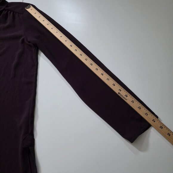 Wilfred Top Womens M Purple Blouse LS High Low Hem Corporate Girlie Buttons Boho - Picture 6 of 16